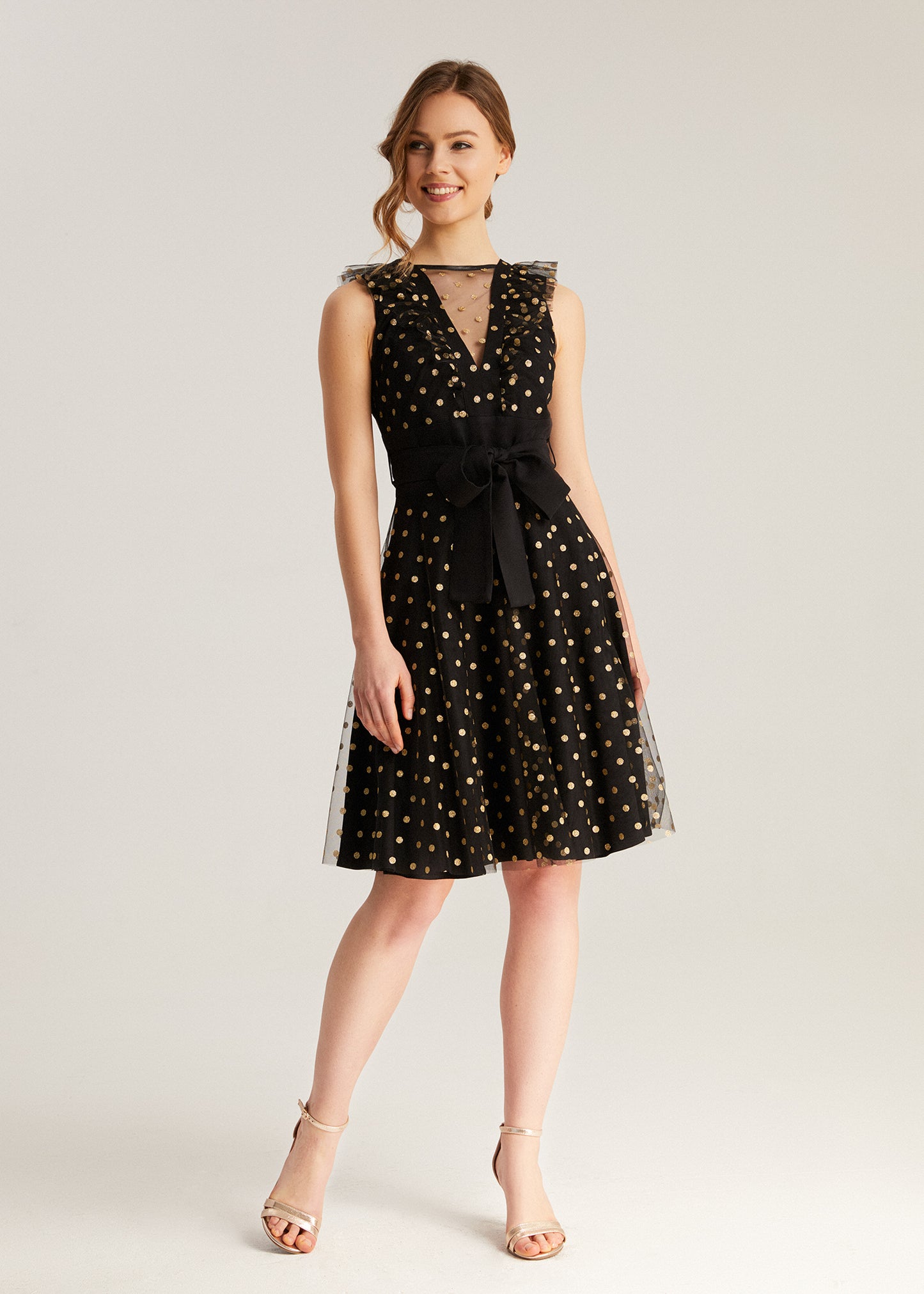 Black Tulle Polka Dot