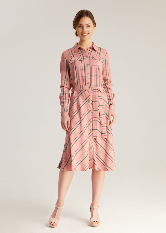 Pink Checked Dress