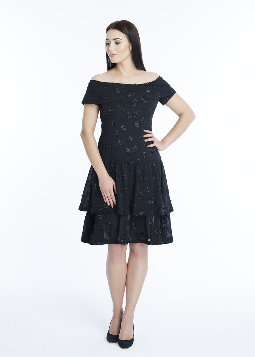 Black Dress with Ruffles