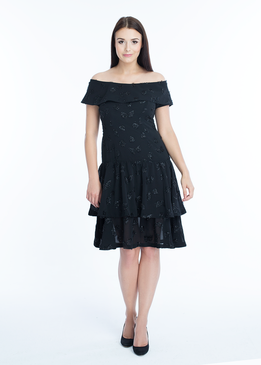 Black Dress with Ruffles