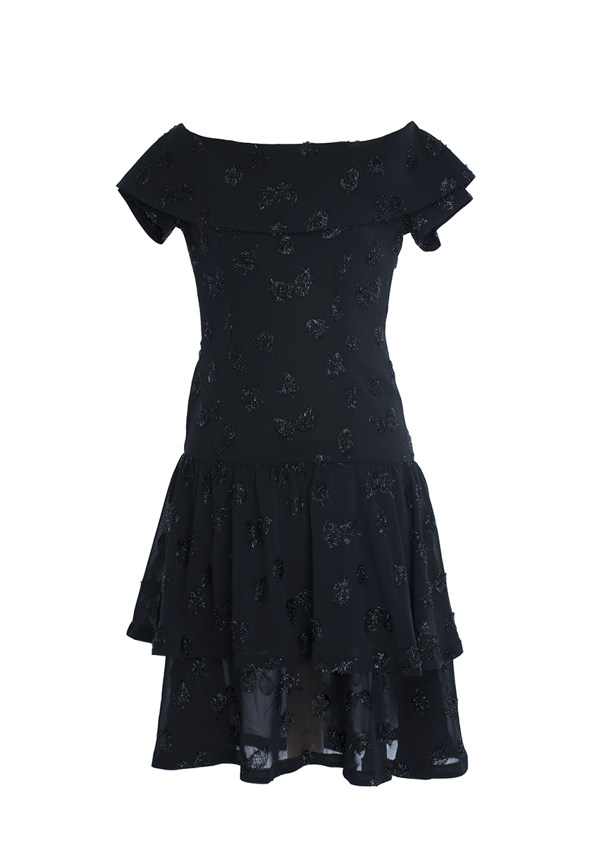 Black Dress with Ruffles