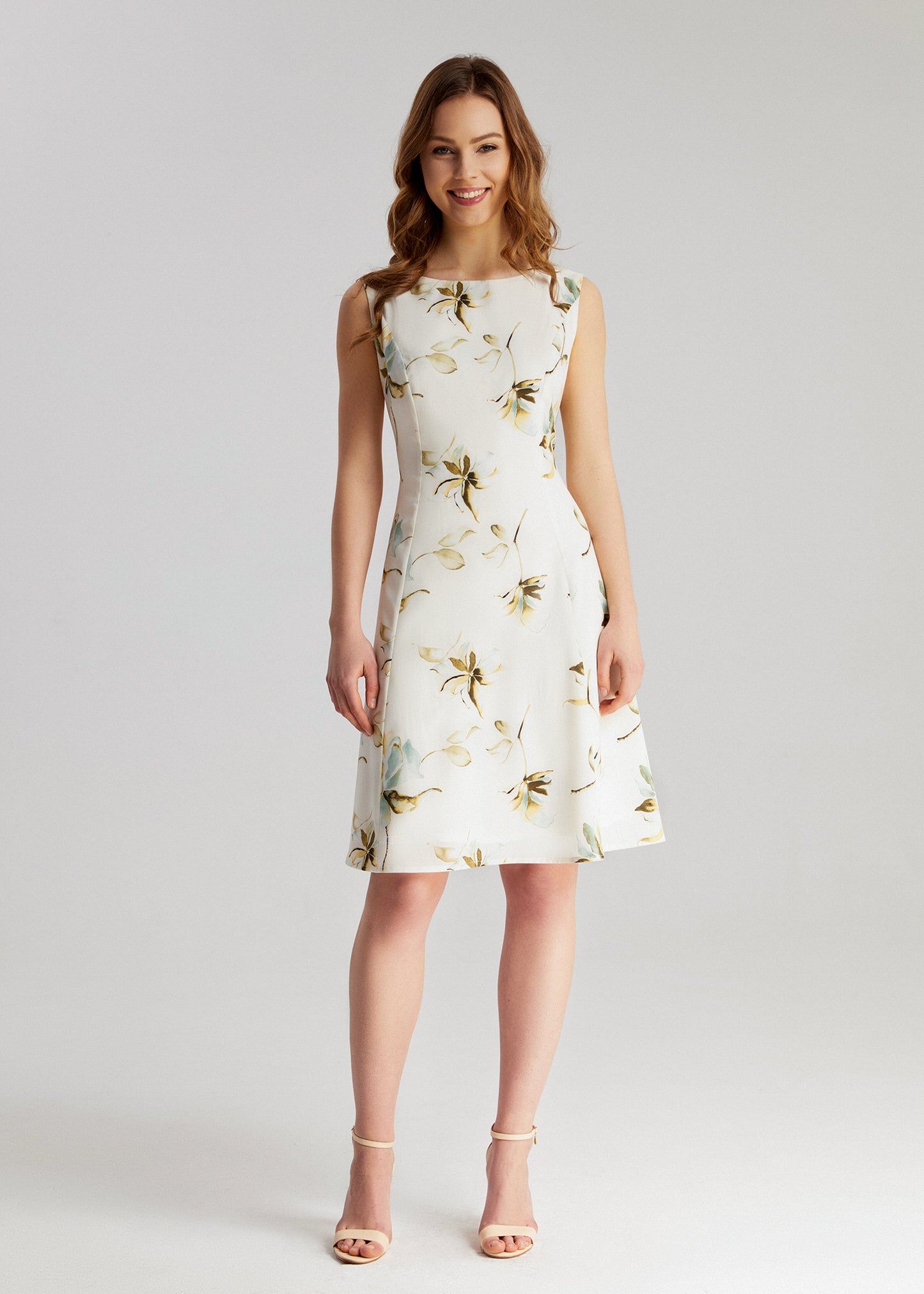 Cream Floral Dress